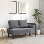 Vidaxl chaise longue avec coussins gris fonc� velours