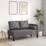 Vidaxl chaise longue avec coussins gris similicuir
