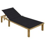 Vidaxl chaise longue avec coussin noir bois de pin impr�gn�