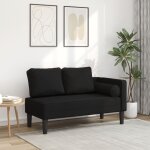 Vidaxl chaise longue avec coussins noir tissu
