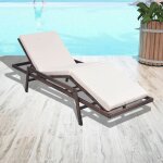Vidaxl chaise longue avec coussin rsine tresse marron