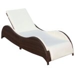 Vidaxl chaise longue avec coussin rsine tresse marron