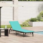 Vidaxl chaise longue avec coussin en rotin synth�tique noir