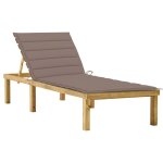 Vidaxl chaise longue avec coussin taupe bois de pin imprgn