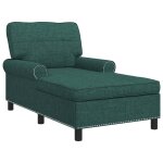 Vidaxl chaise longue avec coussin vert fonc� 91 x 157 x 91 cm tissu