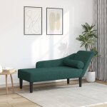 Vidaxl chaise longue avec coussins vert fonc� tissu
