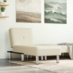 Vidaxl chaise longue crme similicuir