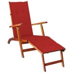 Vidaxl chaise longue d'extérieur repose - pied et coussin acacia solide Vidaxl chaise longue d'extérieur repose - pied et coussin acacia solide
