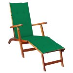 Vidaxl chaise longue d'ext�rieur repose - pied et coussin acacia solide