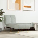 Vidaxl chaise longue gris clair velours