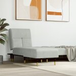 Vidaxl chaise longue gris clair velours