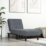 Vidaxl chaise longue gris foncé velours Vidaxl chaise longue gris foncé velours