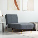 Vidaxl chaise longue gris fonc velours