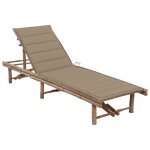 Vidaxl chaise longue de jardin avec coussin bambou Vidaxl chaise longue de jardin avec coussin bambou
