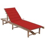 Vidaxl chaise longue de jardin avec coussin bambou Vidaxl chaise longue de jardin avec coussin bambou