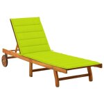 Vidaxl chaise longue de jardin avec coussin bois d'acacia solide
