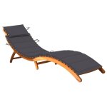Vidaxl chaise longue de jardin avec coussin bois d'acacia solide
