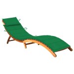 Vidaxl chaise longue de jardin avec coussin bois d'acacia solide