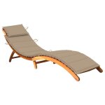 Vidaxl chaise longue de jardin avec coussin bois d'acacia solide Vidaxl chaise longue de jardin avec coussin bois d'acacia solide