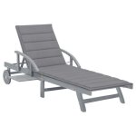 Vidaxl chaise longue de jardin avec coussin bois d'acacia solide