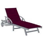 Vidaxl chaise longue de jardin avec coussin bois d'acacia solide