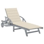 Vidaxl chaise longue de jardin avec coussin bois d'acacia solide