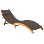 Vidaxl chaise longue de jardin avec coussin bois d'acacia solide