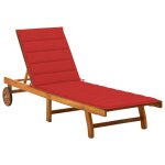 Vidaxl chaise longue de jardin avec coussin bois d'acacia solide Vidaxl chaise longue de jardin avec coussin bois d'acacia solide