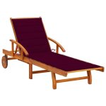 Vidaxl chaise longue de jardin avec coussin bois d'acacia solide Vidaxl chaise longue de jardin avec coussin bois d'acacia solide