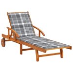 Vidaxl chaise longue de jardin avec coussin bois d'acacia solide