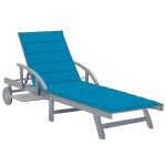 Vidaxl chaise longue de jardin avec coussin bois d'acacia solide