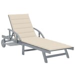 Vidaxl chaise longue de jardin avec coussin bois d'acacia solide