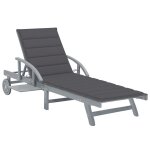 Vidaxl chaise longue de jardin avec coussin bois d'acacia solide