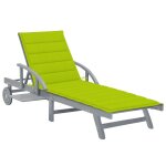 Vidaxl chaise longue de jardin avec coussin bois d'acacia solide Vidaxl chaise longue de jardin avec coussin bois d'acacia solide
