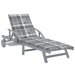 Vidaxl chaise longue de jardin avec coussin bois d'acacia solide