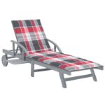 Vidaxl chaise longue de jardin avec coussin bois d'acacia solide