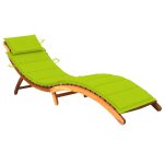 Vidaxl chaise longue de jardin avec coussin bois d'acacia solide