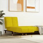 Vidaxl chaise longue jaune velours