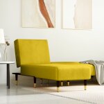Vidaxl chaise longue jaune velours