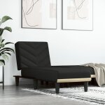 Vidaxl chaise longue noir tissu