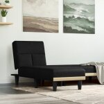 Vidaxl chaise longue noir tissu