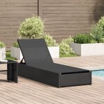 Vidaxl chaise longue noire 60x200x27 cm en rattan synthtique