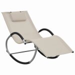 Vidaxl chaise longue avec oreiller crme textilne