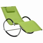 Vidaxl chaise longue avec oreiller vert textilène Vidaxl chaise longue avec oreiller vert textilène