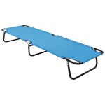Vidaxl chaise longue pliable acier bleu turquoise