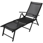 Vidaxl chaise longue pliable aluminium noir