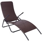 Vidaxl chaise longue pliable rotin synthtique marron