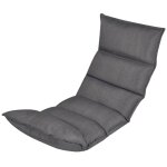 Vidaxl chaise longue pliable de sol gris tissu
