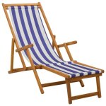 Vidaxl chaise longue pliante 3 position bois d'eucalyptus massif