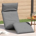 Vidaxl chaise longue pliante gris 175x54x8, 5 cm tissu oxford
